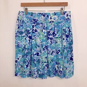 New York & Company Blue Floral Skirt